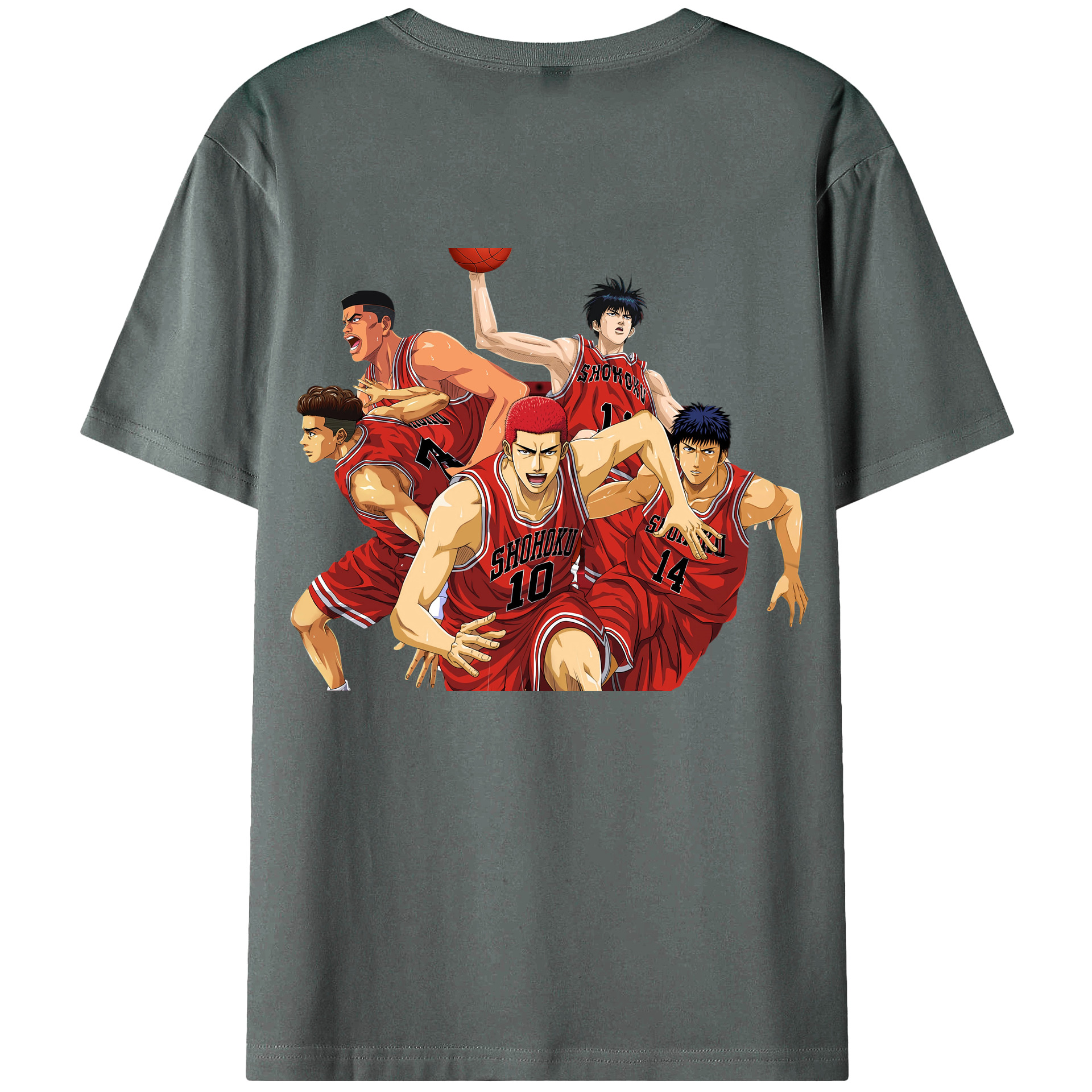 （画像用） SLAM DUNK／スラムダンク 綿100％ メンズ半袖Tシャツ（バックプリント） 通気性
